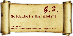 Goldschein Hannibál névjegykártya